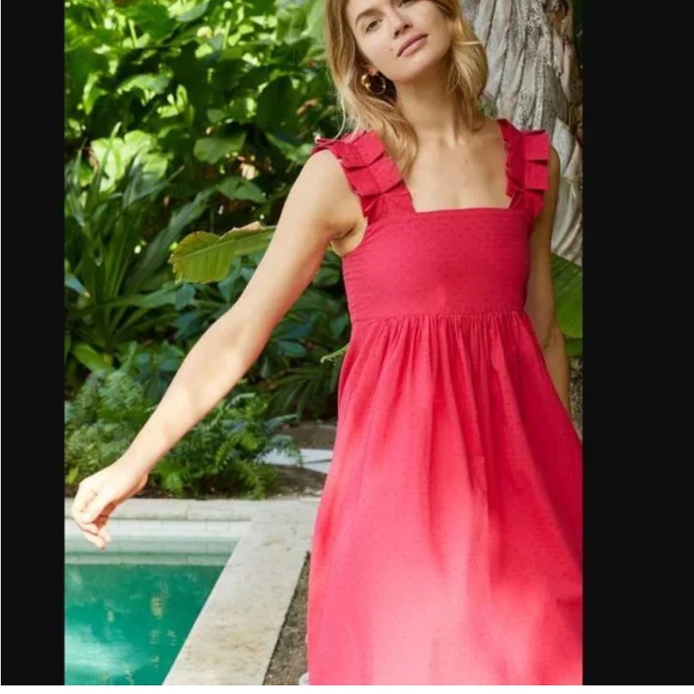 LAKE Lolly Swiss dot dress‎ in heatwave XS Red Sleeveless sundress